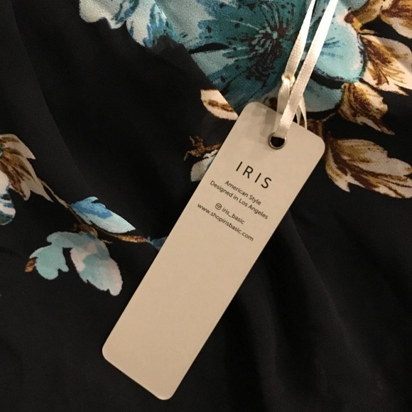 IRIS Women's Black Floral Print Wide Leg Trousers Square Pants - Picture 5 of 5